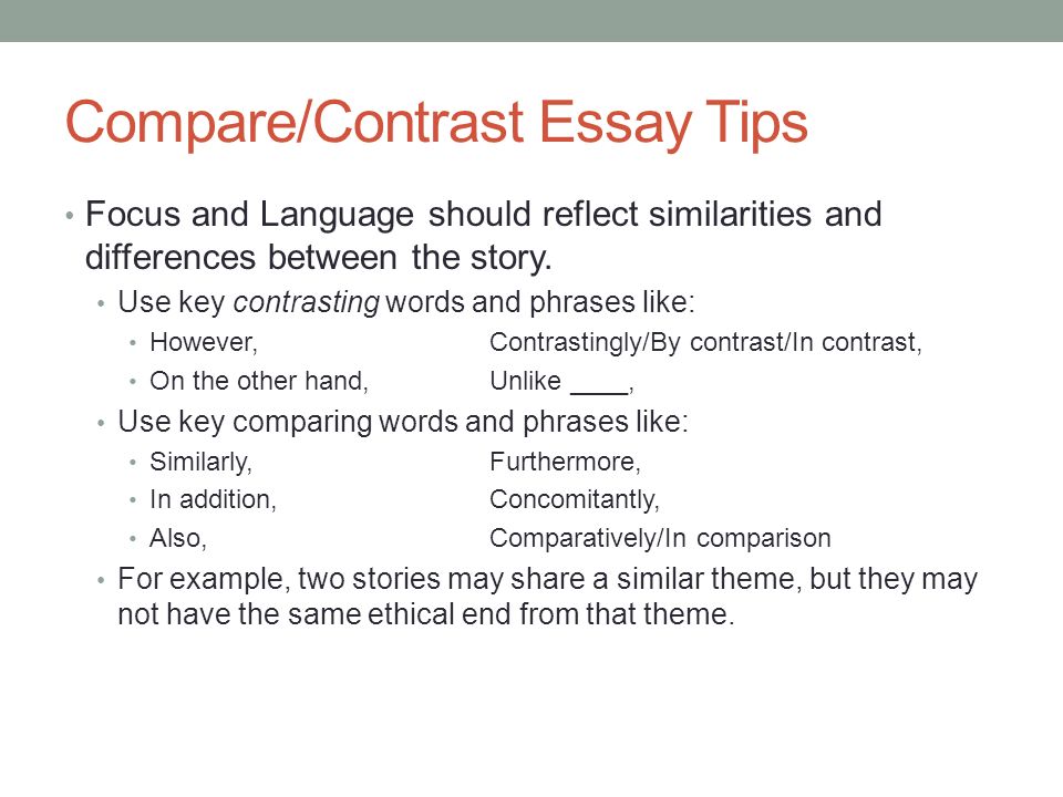 Compare and contrast themes essay